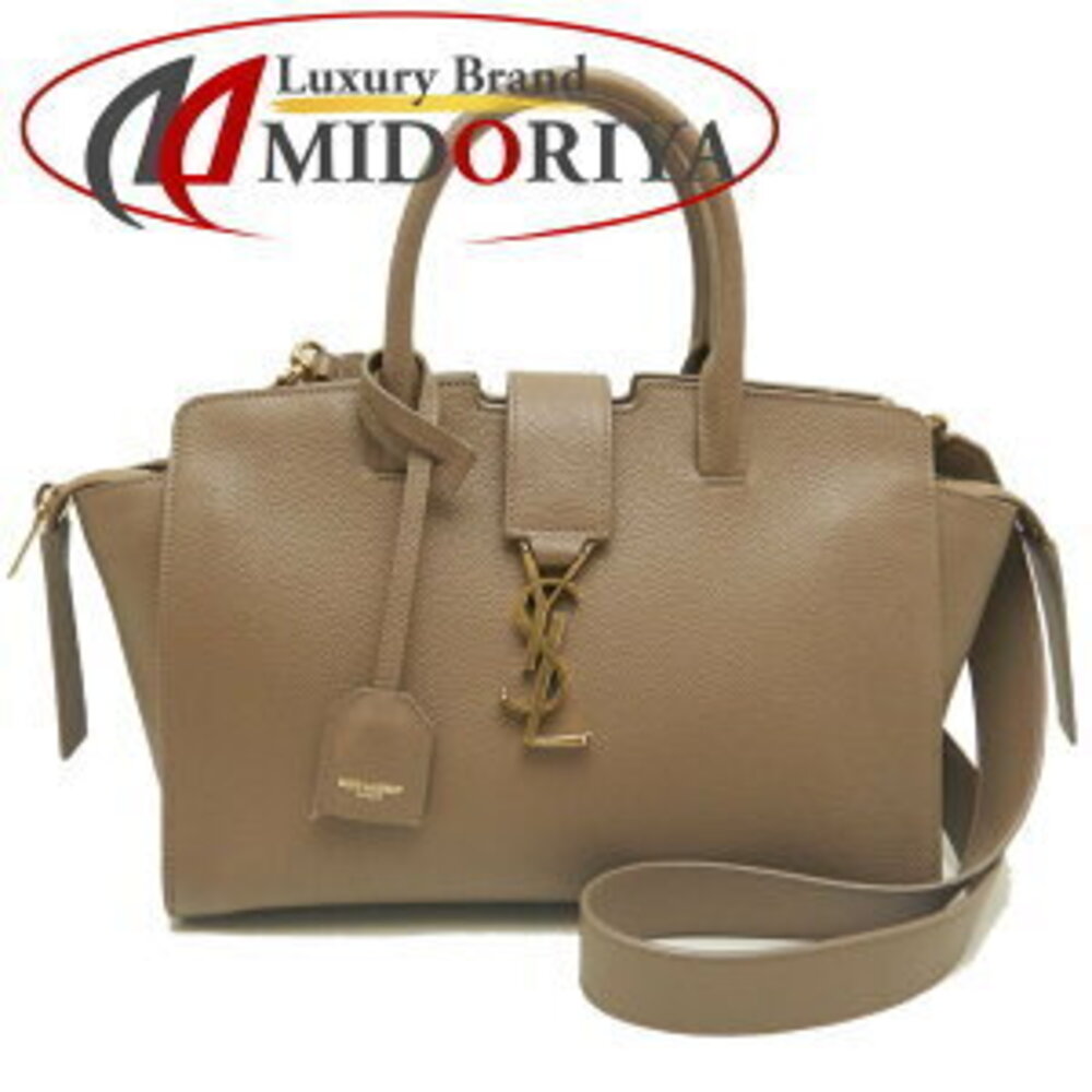 SAINT LAURENT Downtown Handbag Leather Beige